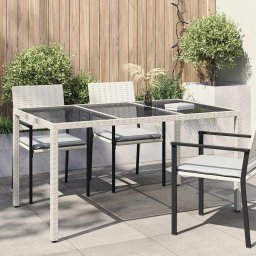 vidaXL Kerti Asztal Fehér 150 x 90 x 75 cm polirattan