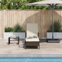 vidaXL Napozó Barna és Krémfehér 55 x 200 x 92 cm polirattan