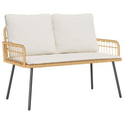 vidaXL Kerti pad párnával Természet 114 x 64 x 90 cm Acél