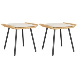 vidaXL Kerti szék párnával 2 pcs Természet 50 x 40 x 45 cm Acél