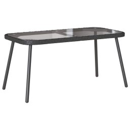 vidaXL Dohányzóasztal Fekete 90 x 45 x 43 cm polirattan