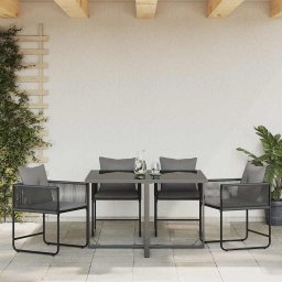 vidaXL Szék 4 db Fekete és Antracit PE Rattan