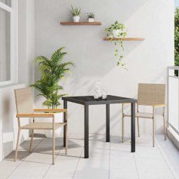 vidaXL Kerti összecsukható székek 2 db Krém és barna