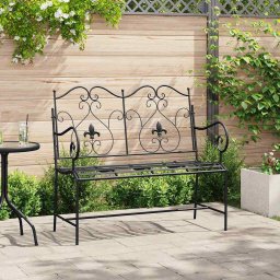 vidaXL Kerti pad Fekete 104 x 54 x 93 cm Acél