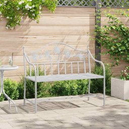 vidaXL Kerti pad Antik fehér 104 x 52,5 x 89 cm Acél