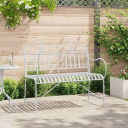 vidaXL Kerti pad Antik fehér 103,5 x 59 x 89 cm Acél