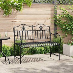 vidaXL Kerti pad Fekete 103,5 x 59 x 89 cm Acél