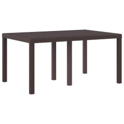 vidaXL Kerti Asztal Barna 150 x 100 x 73 cm polirattan