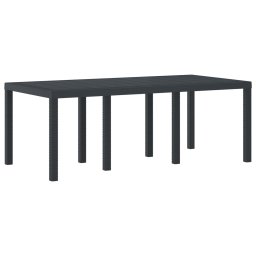 vidaXL Kerti Asztal Antracit 200 x 100 x 73 cm polirattan