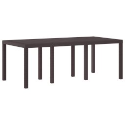 vidaXL Kerti Asztal Barna 200 x 100 x 73 cm polirattan