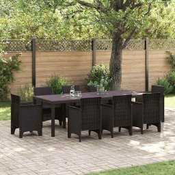 vidaXL Kerti Asztal Barna 250 x 100 x 73 cm polirattan
