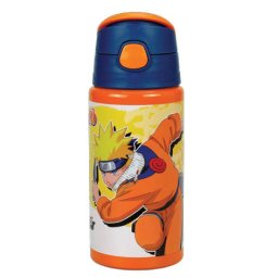 Naruto Fire Orange alumínium szívószálas kulacs akasztóval 500 ml