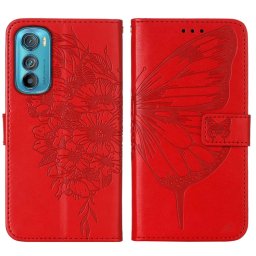 ART BUTTERFLY Pénztárcahuzat Motorola Edge 30 piros