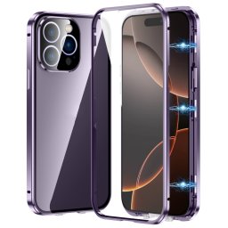 Mágneses burkolat 360 Apple iPhone 16 Pro lila