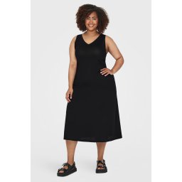 ONLY Carmakoma CARMay Calf Vneck ruha fekete 4244