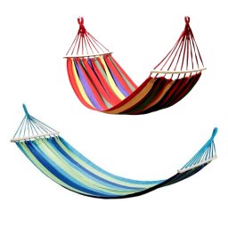 Pamut függőágy 270x150cm, 2 főig, 200kg teherbírású, kék-zöld