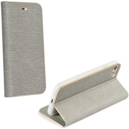 Samsung Galaxy S25 Edge SM-S937, Oldalra nyíló tok, stand, Luna Book, ezüst