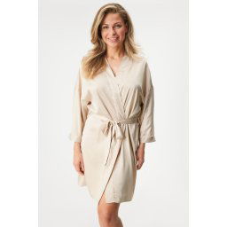 Satine szatén köntös, rövid camel 4XL