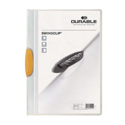 DURABLE Gyorsfűző, klipes, A4, DURABLE "Swingclip(R) 30", sárga