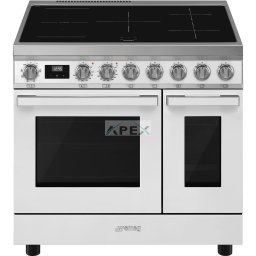 SMEG SZABADONÁLLÓ TŰZHELY, Portofino design, 90 cm, 2 sütőtér, indukciós főzőlap, fehér