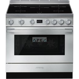 SMEG SZABADONÁLLÓ TŰZHELY, Portofino design, 90 cm, 1 sütőtér, indukciós főzőlap, inox