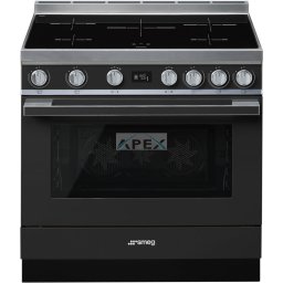 SMEG SZABADONÁLLÓ TŰZHELY, Portofino design, 90 cm, 1 sütőtér, indukciós főzőlap, antracit