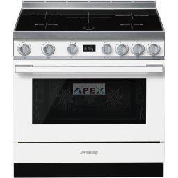 SMEG SZABADONÁLLÓ TŰZHELY, Portofino design, 90 cm, 1 sütőtér, indukciós főzőlap, fehér