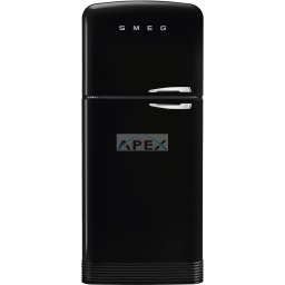 SMEG KOMBINÁLT HŰTŐ ÉS FAGYASZTÓ, retro, 79,6x192,1 cm, bal oldali pántok, fekete