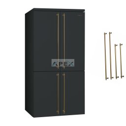 SMEG SZABADONÁLLÓ HŰTŐ ÉS FAGYASZTÓ, Colonial design, 91,5x187,5 cm, antracit