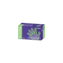 Maxter orvosi, enyhén púderezett, latex vizsgálókesztyű (5,5 g) - 100 db - Fehér - L