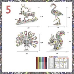 Színezhető 3D puzzle #szarvas