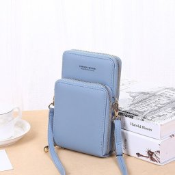 Cipzáros crossbody, női táska #Világos kék