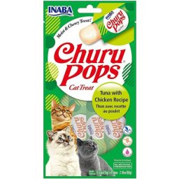 Inaba Cat Churu Pops jutalomfalat rúd macskáknak (Tonhal-csirke) 4 x 15 g
