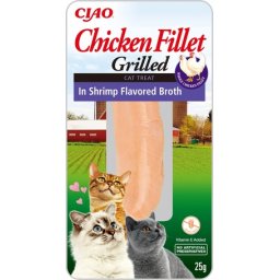 Inaba Cat grillezett csirkefilé garnélás lében - Farmon nevelt csirkéből (3 csomag ~ 3 x 25 g) 80gr