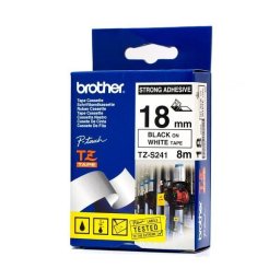 TZE-S241 Strong laminált P-touch szalag (18mm) Black on White - 8m (TZES241)