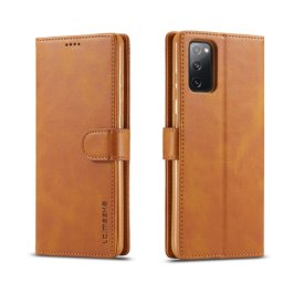 IMEEKE Wallet tok Samsung Galaxy S20 FE világosbarna