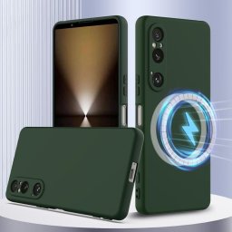 RUBBER MAGSAFE Szilikon borítás Sony Xperia 1 VI SÖTÉT GREEN-hoz