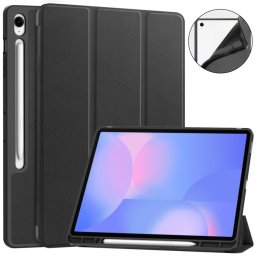 LEATHER Csuklós fedél Samsung Galaxy Tab S10 FE+ , fekete