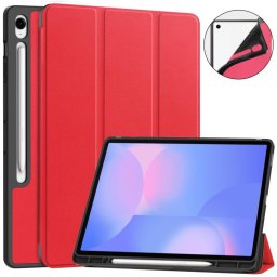 LEATHER Csuklós fedél Samsung Galaxy Tab S10 FE+ , piros