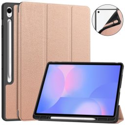 LEATHER Csuklós fedél Samsung Galaxy Tab S10 FE+ , rózsaszín