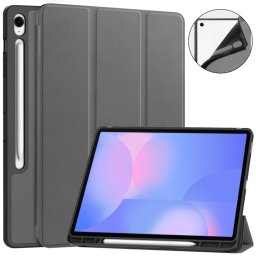 LEATHER Csuklós fedél Samsung Galaxy Tab S10 FE+ , szürke