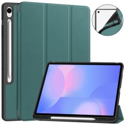 LEATHER Csuklós fedél Samsung Galaxy Tab S10 FE+ zöld