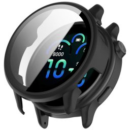 PC FULL COVER Műanyag borítás üveggel a Garmin Vivoactive 6-hoz, fekete színben