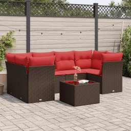 vidaXL 7 részes barna polyrattan kerti ülőgarnitúra párnákkal