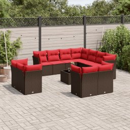vidaXL 12 részes barna polyrattan kerti ülőgarnitúra párnákkal