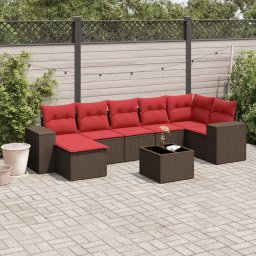 vidaXL 8 részes barna polyrattan kerti ülőgarnitúra párnákkal