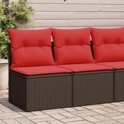 vidaXL 2 részes barna polyrattan akácfa kerti ülőgarnitúra párnákkal