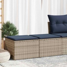 vidaXL 2 részes szürke polyrattan akácfa kerti ülőgarnitúra párnákkal