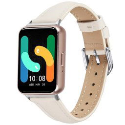 LEATHER Bőrszíj Samsung Galaxy Fit3-hoz IVORY WHITE