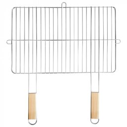 Szögletes grillrács fa fogantyúval 57x51 cm